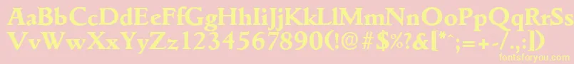 GouditaserialXboldRegular-fontti – keltaiset fontit vaaleanpunaisella taustalla