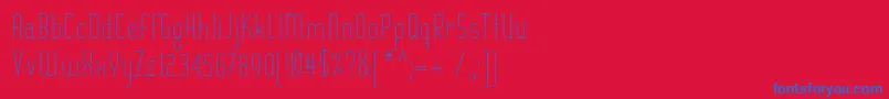 SexythingThin-Schriftart – Blaue Schriften auf rotem Hintergrund