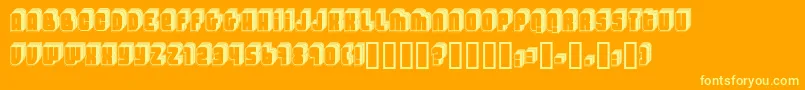 Lettif-Schriftart – Gelbe Schriften auf orangefarbenem Hintergrund