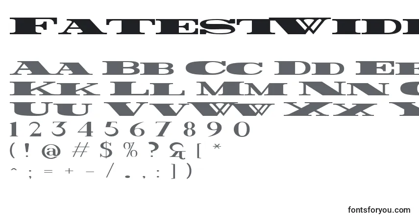 FatestWidest-fontti – aakkoset, numerot, erikoismerkit