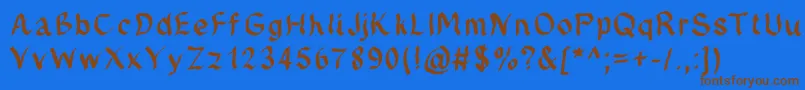 Jdfynx Font – Brown Fonts on Blue Background
