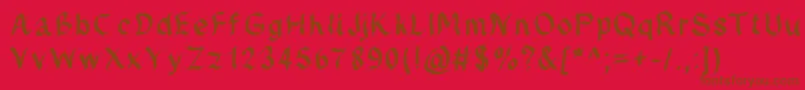 Jdfynx-Schriftart – Braune Schriften auf rotem Hintergrund