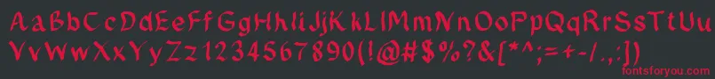 Jdfynx Font – Red Fonts on Black Background