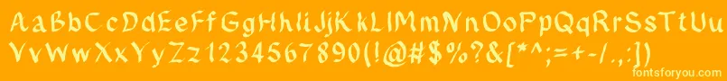 Jdfynx-Schriftart – Gelbe Schriften auf orangefarbenem Hintergrund