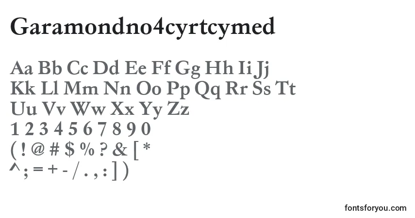 Schriftart Garamondno4cyrtcymed – Alphabet, Zahlen, spezielle Symbole