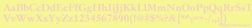 Garamondno4cyrtcymed Font – Pink Fonts on Yellow Background