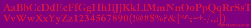 Garamondno4cyrtcymed Font – Red Fonts on Purple Background