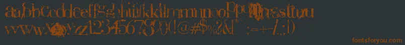 Шрифт Plaguedeath – коричневые шрифты на чёрном фоне