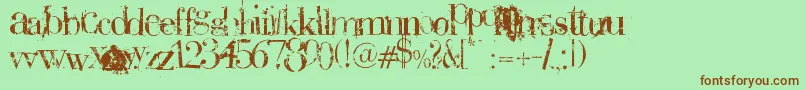 Plaguedeath Font – Brown Fonts on Green Background