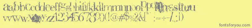 Plaguedeath Font – Gray Fonts on Yellow Background