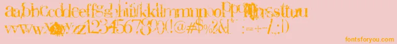 Plaguedeath Font – Orange Fonts on Pink Background