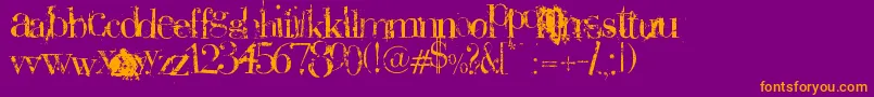 Plaguedeath Font – Orange Fonts on Purple Background