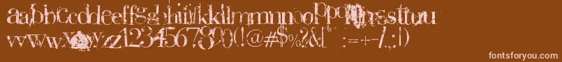Plaguedeath Font – Pink Fonts on Brown Background