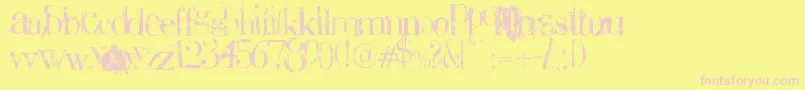 Plaguedeath Font – Pink Fonts on Yellow Background