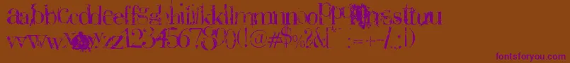 Plaguedeath Font – Purple Fonts on Brown Background