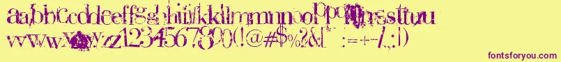 Plaguedeath Font – Purple Fonts on Yellow Background