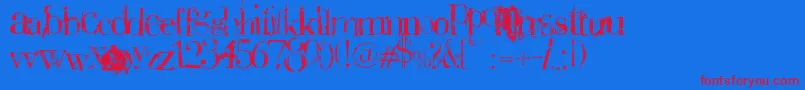 Plaguedeath Font – Red Fonts on Blue Background