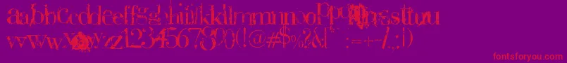 Plaguedeath Font – Red Fonts on Purple Background