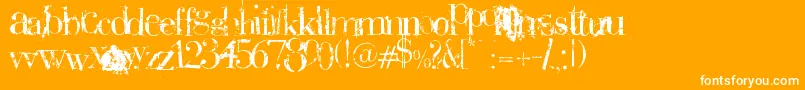 Plaguedeath Font – White Fonts on Orange Background