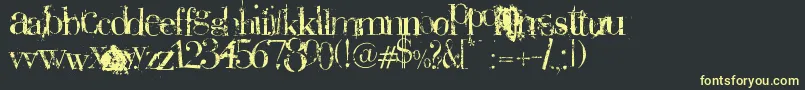 Plaguedeath Font – Yellow Fonts on Black Background