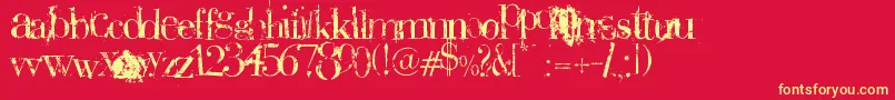 Plaguedeath Font – Yellow Fonts on Red Background