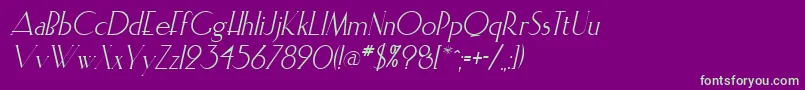 ElisiaItalic Font – Green Fonts on Purple Background