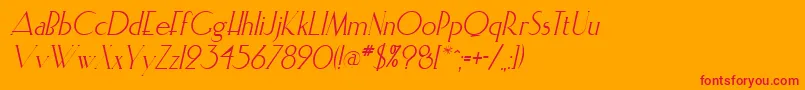 ElisiaItalic-Schriftart – Rote Schriften auf orangefarbenem Hintergrund