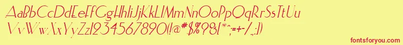 ElisiaItalic Font – Red Fonts on Yellow Background