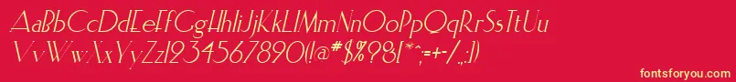 ElisiaItalic Font – Yellow Fonts on Red Background