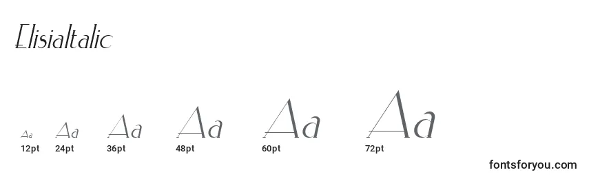 ElisiaItalic Font Sizes