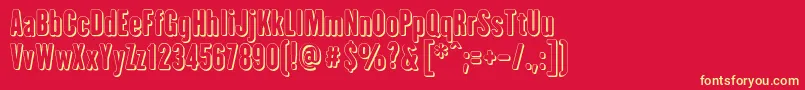 IAmHueca Font – Yellow Fonts on Red Background