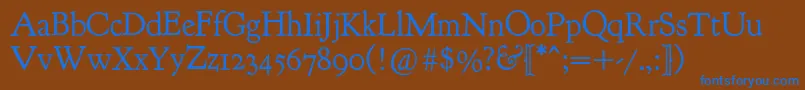 Goudybookletter1911 Font – Blue Fonts on Brown Background
