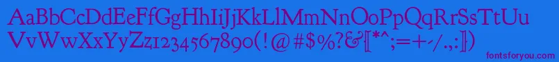Goudybookletter1911 Font – Purple Fonts on Blue Background