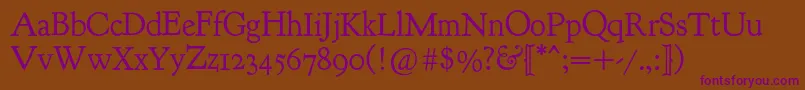 Goudybookletter1911 Font – Purple Fonts on Brown Background