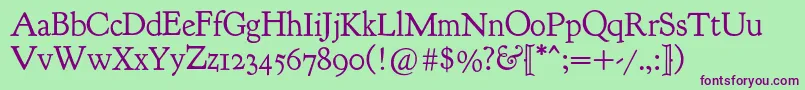 Goudybookletter1911 Font – Purple Fonts on Green Background