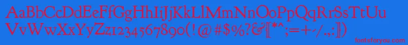 フォントGoudybookletter1911 – 赤い文字の青い背景