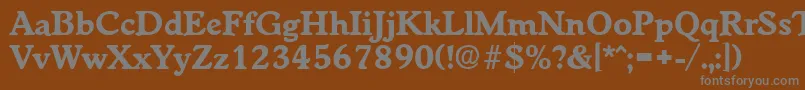 フォントWorchesterBold – 茶色の背景に灰色の文字