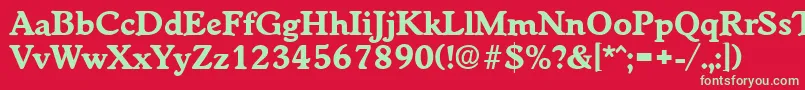 フォントWorchesterBold – 赤い背景に緑の文字