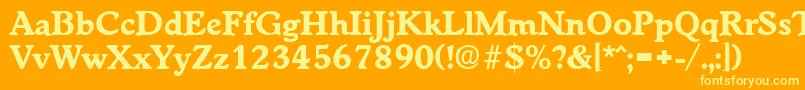 フォントWorchesterBold – オレンジの背景に黄色の文字