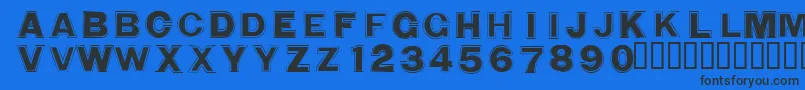 Шрифт WashingmachineCloser – чёрные шрифты на синем фоне