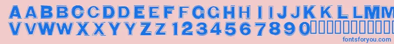 Шрифт WashingmachineCloser – синие шрифты на розовом фоне