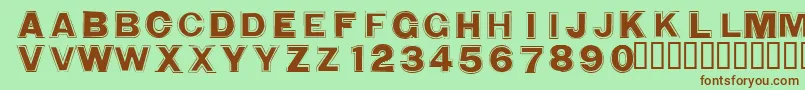 Шрифт WashingmachineCloser – коричневые шрифты на зелёном фоне