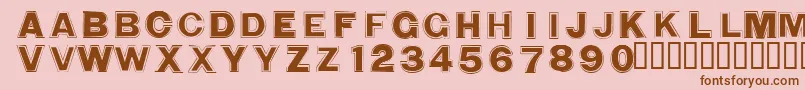 Czcionka WashingmachineCloser – brązowe czcionki na różowym tle