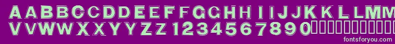 Шрифт WashingmachineCloser – зелёные шрифты на фиолетовом фоне