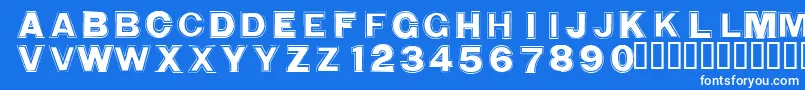 WashingmachineCloser Font – White Fonts on Blue Background