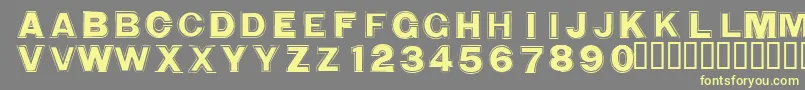 WashingmachineCloser-fontti – keltaiset fontit harmaalla taustalla
