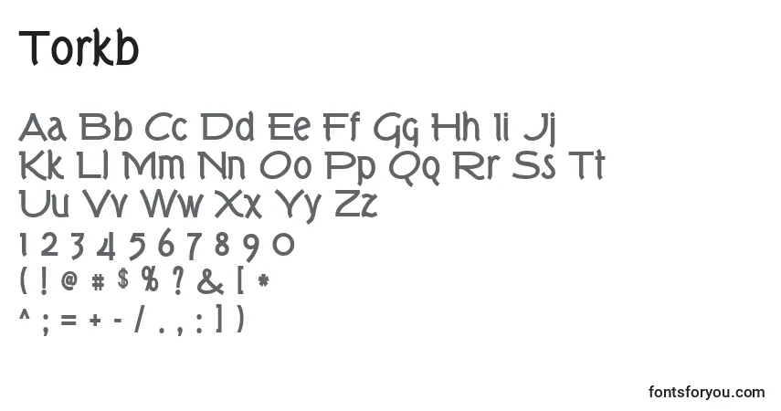 Czcionka Torkb – alfabet, cyfry, specjalne znaki