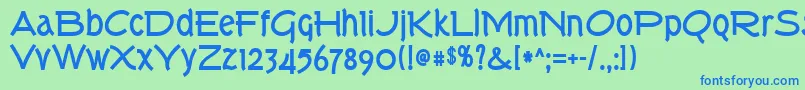 Torkb Font – Blue Fonts on Green Background