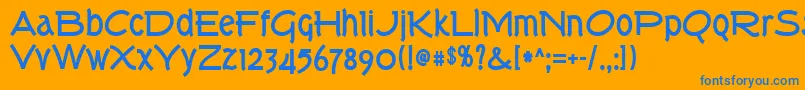 Torkb Font – Blue Fonts on Orange Background