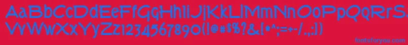 Torkb Font – Blue Fonts on Red Background